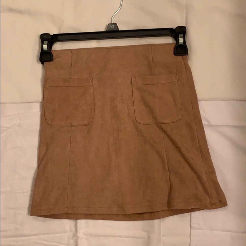 Faux suede mini skirt